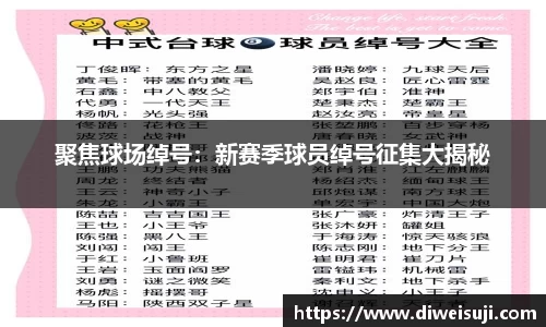 聚焦球场绰号：新赛季球员绰号征集大揭秘